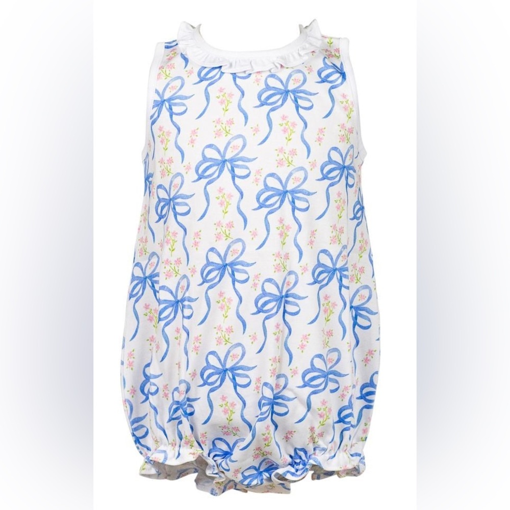 Proper Peony Pima Blue Blossom Bows Bubble